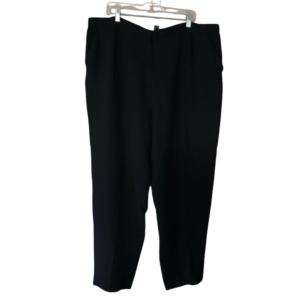 Casual Corner Annex Dress Pants Womens 20W Black Crepe Lined Tapered Workwear